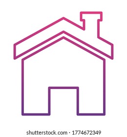 house shape icon over white background, gradient style, vector illustration