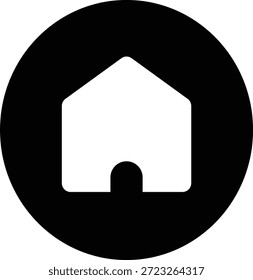 House shape inside a black circle