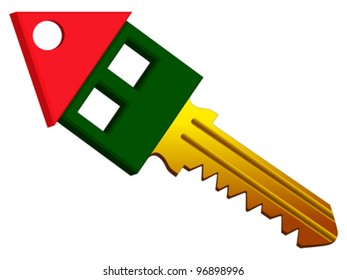 house shape key against white background, abstract vector art illustration