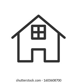House in the shape of a letter H, linear icon. Editable stroke