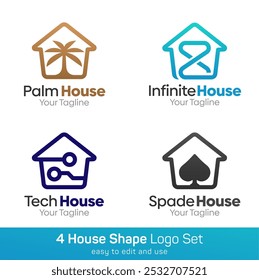 Conjunto de modelos de logotipo de forma de casa. Bom para negócios, agência, comunidade e organização