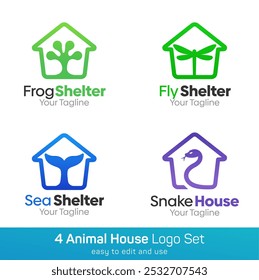 Conjunto de modelos de logotipo de forma de casa. Bom para negócios, agência, comunidade e organização