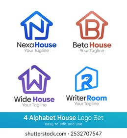 House Shape Logo Template Set. Good for Business, Agency, Community and Organization