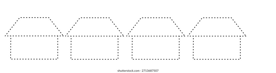 Ilustración de contorno de repetición de forma de casa
