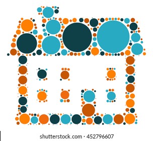 house shape vector design by color point