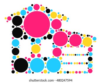 house shape vector design by color point