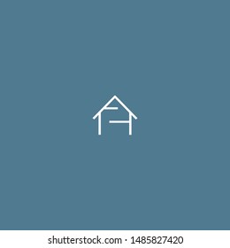 House shaped AH or HA initials real estate logo design