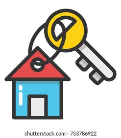 A house shaped key chain