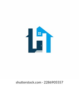 House shaped letter H illustration logo. elegant and modern for residential, real estate, architect, constructor and similar businesses
