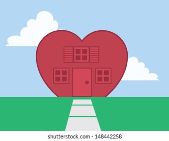 House shaped like a large heart 