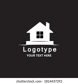 House Shaped Logo On Black Background Stock Vector (Royalty Free ...