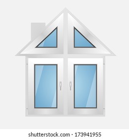 House shaped plastic window