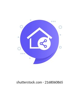 House Share Icon With A Home