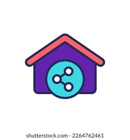 Icono de recurso compartido de la casa con contorno