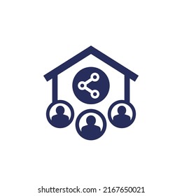 House share icon with tenants