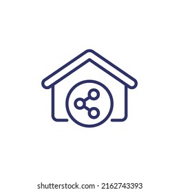 House Share Line Icon On White