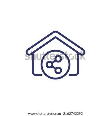 House share line icon on white