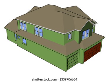 House is a shelter to live it is the basic necessity of human being It is required by every class such as poor rich or middle class vector color drawing or illustration