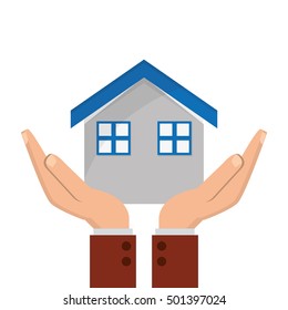 house and sheltering hands icon