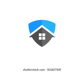 House Shield Home Security Logo Design Template