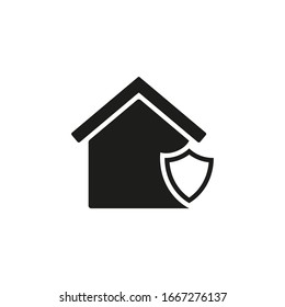 House And Shield Icon. House Insurance. Home Protection. Vector. Isolated.