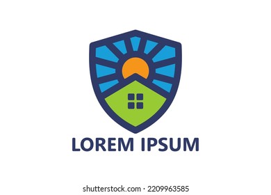 House Shield Logo Template Design Vector