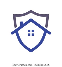 house shield protect vector logo template 