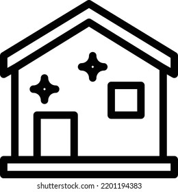 house shine Vector illustration on a transparent background.Premium quality symbols.Thin line vector icon for concept and graphic design.