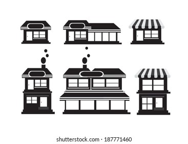 house and shop store icons