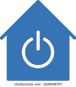 icono de color de glifo vectorial de apagado de casa