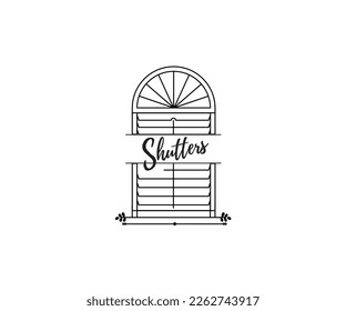 house shutter vector logo design icon