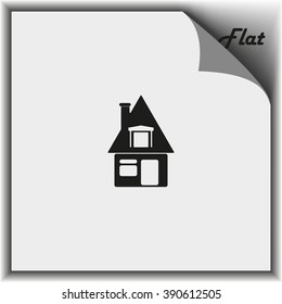 House sign. Flat icon.