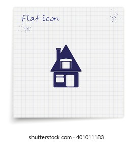 House sign. Flat icon.