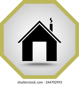 House sign icon, vector illustration. Flat design style