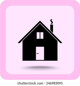 House sign icon, vector illustration. Flat design style