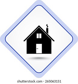 House sign icon, vector illustration. Flat design style