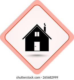 House sign icon, vector illustration. Flat design style