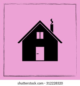 House sign icon, vector illustration. Flat design style