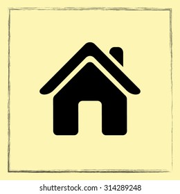 House sign icon, vector illustration. Flat design style