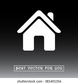 House sign icon, vector illustration. Flat design style