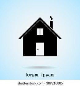 House sign icon, vector illustration. Flat design style