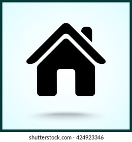 House sign icon, vector illustration. Flat design style