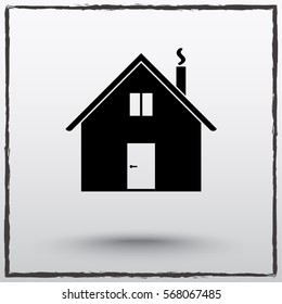 House sign icon, vector illustration. Flat design style
