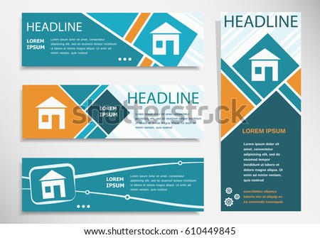 House sign on horizontal and vertical banner. Modern banner design template.
