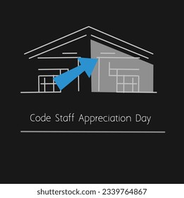 house and signpost vector illustration, Building and Code Staff Appreciation Day September 1st