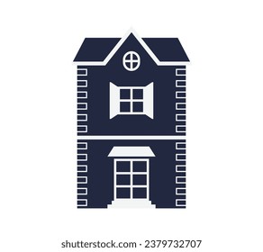 House silhouette. Silhouette of House in black and white colors. Hand Drawn House isolated on white background. vector illustration. Black silhouette House. Home icon. Home silhouette.