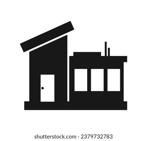 House silhouette. Silhouette of House in black and white colors. Hand Drawn House isolated on white background. vector illustration. Black silhouette House. Home icon. Home silhouette.