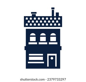 House silhouette. Silhouette of House in black and white colors. Hand Drawn House isolated on white background. vector illustration. Black silhouette House. Home icon. Home silhouette.