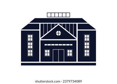 House silhouette. Silhouette of House in black and white colors. Hand Drawn House isolated on white background. vector illustration. Black silhouette House. Home icon. Home silhouette.