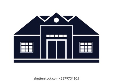 House silhouette. Silhouette of House in black and white colors. Hand Drawn House isolated on white background. vector illustration. Black silhouette House. Home icon. Home silhouette.